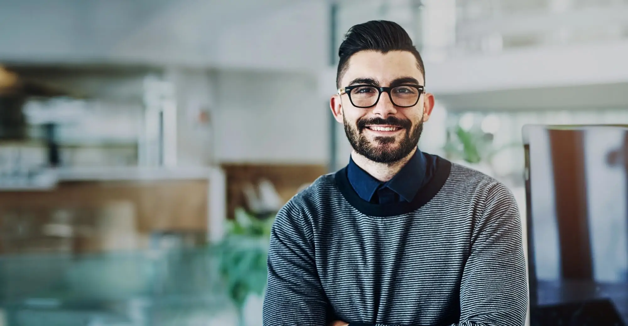Smiling student looking directly at the viewer