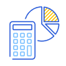 Calculator with pi chart