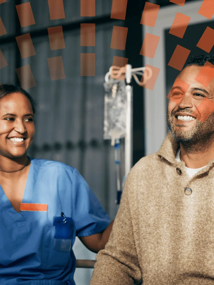 Diverse nurse and patient in hospital