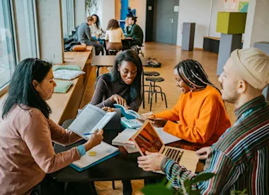 Group of students studying